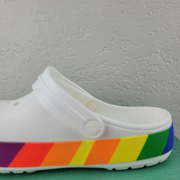 Crocs CROCBAND RAINBOW 206361W White-Multi Block - Picture 5 of 10